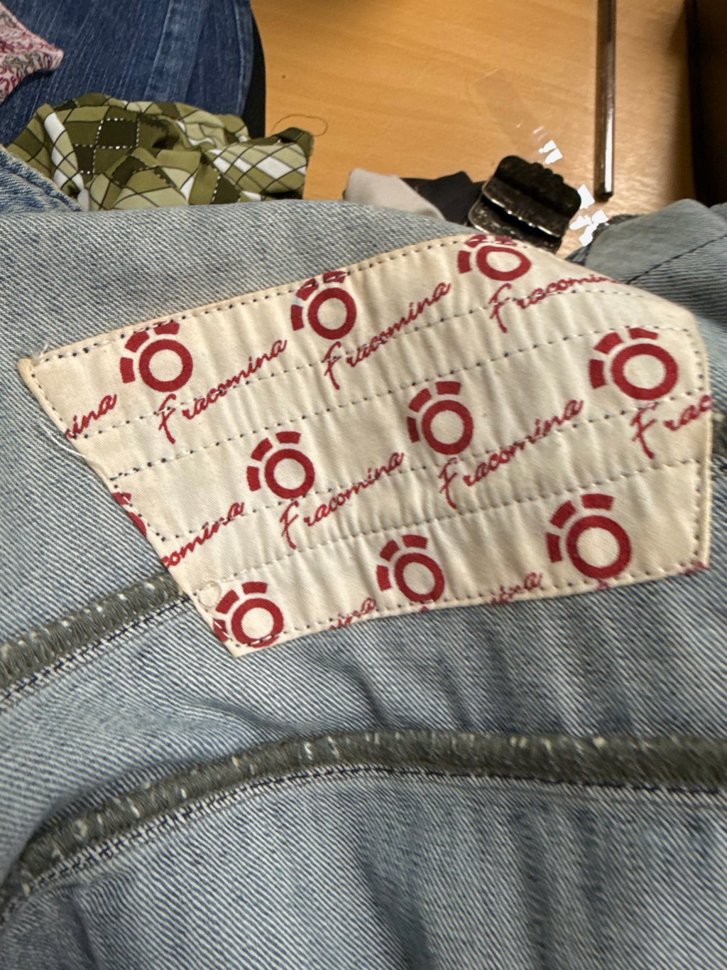 Blue denim racer jacket