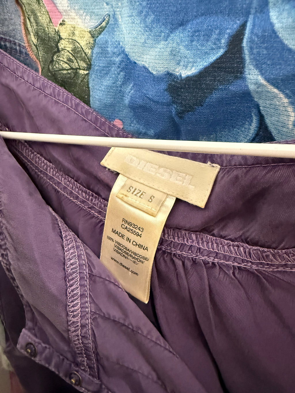 Purple button up tie top