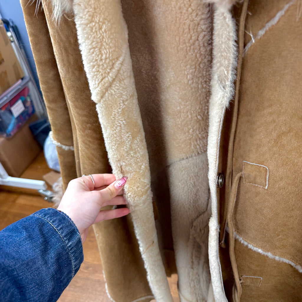 Tan/brown shearling fur jacket