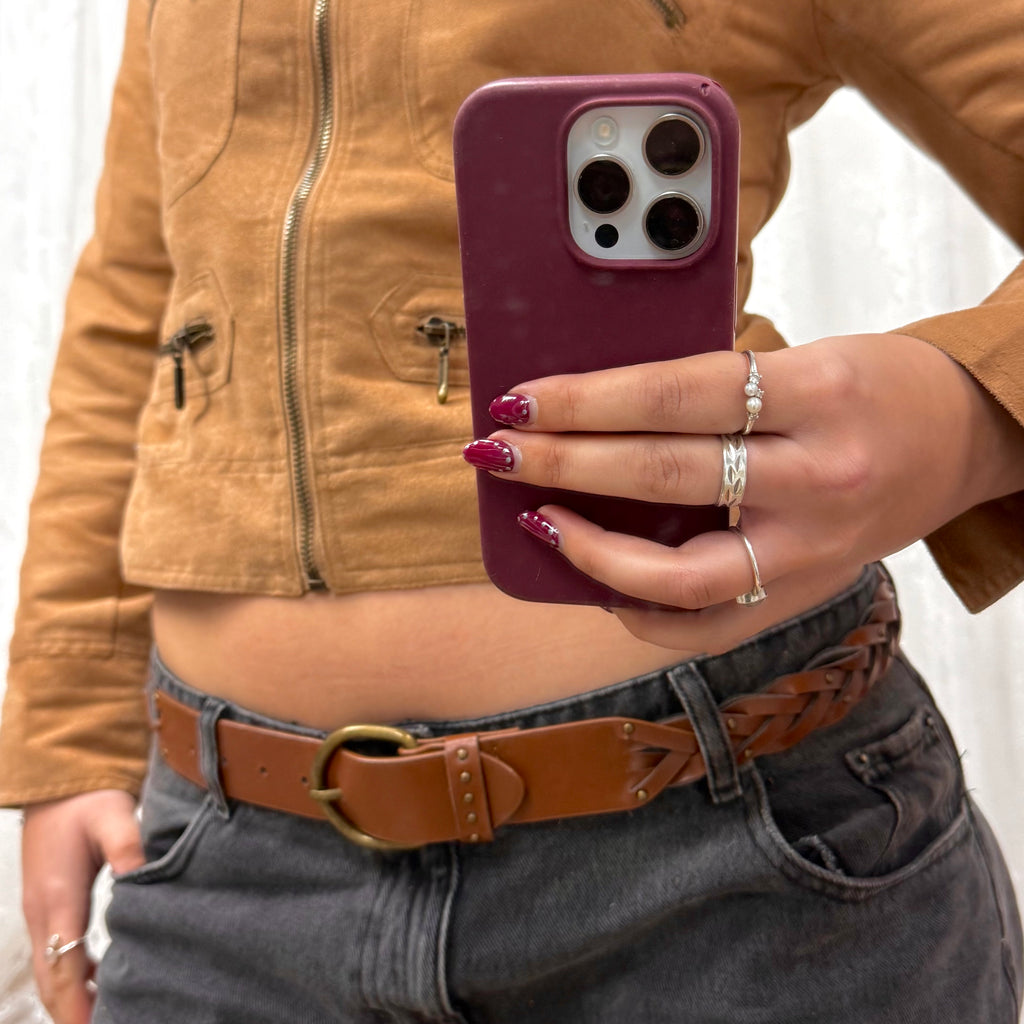 Tan woven belt