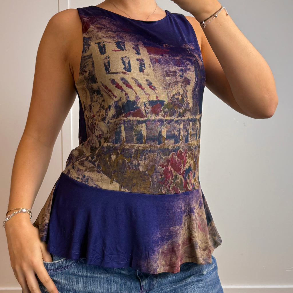 Floaty graphic patterned top