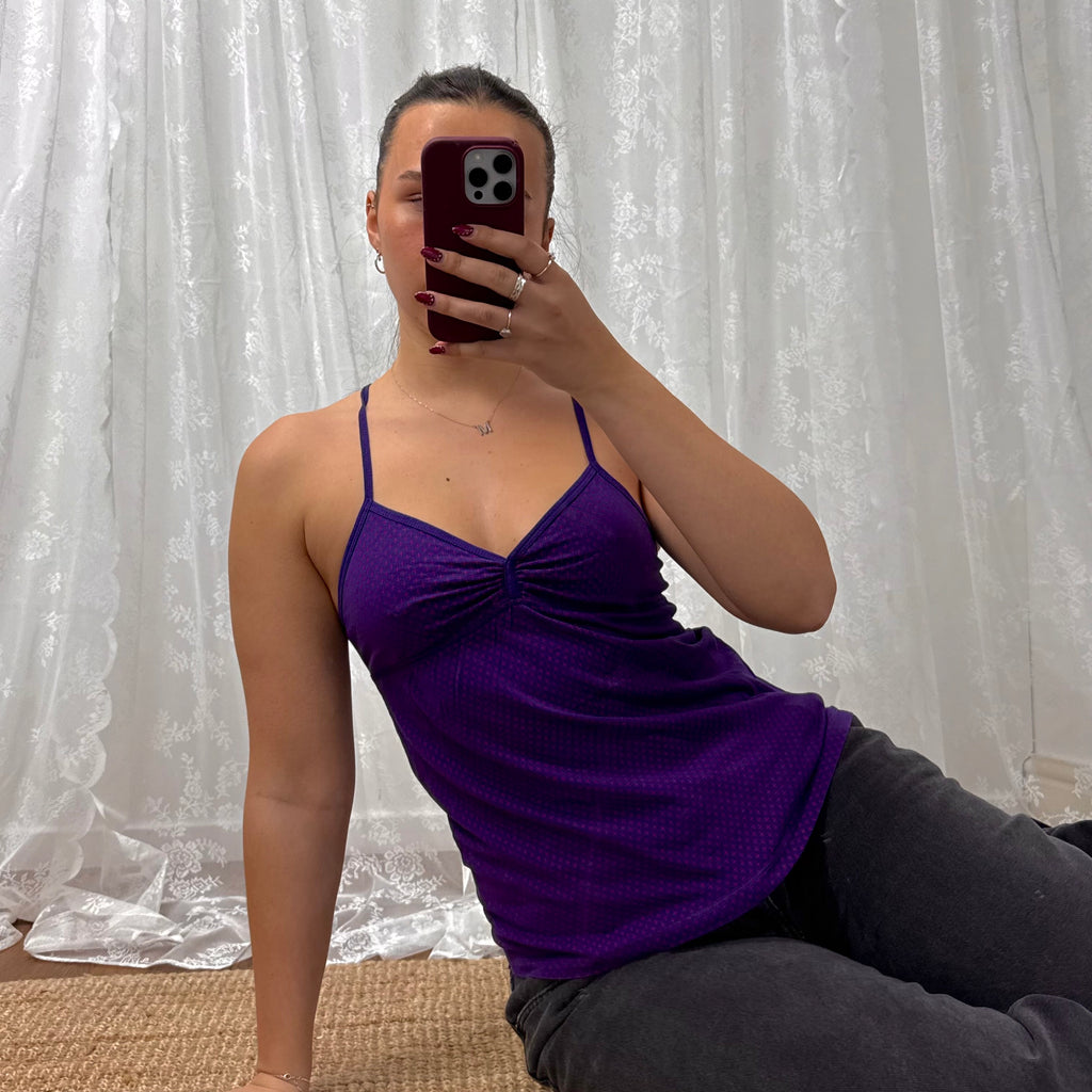 Purple and pink patterned cami top