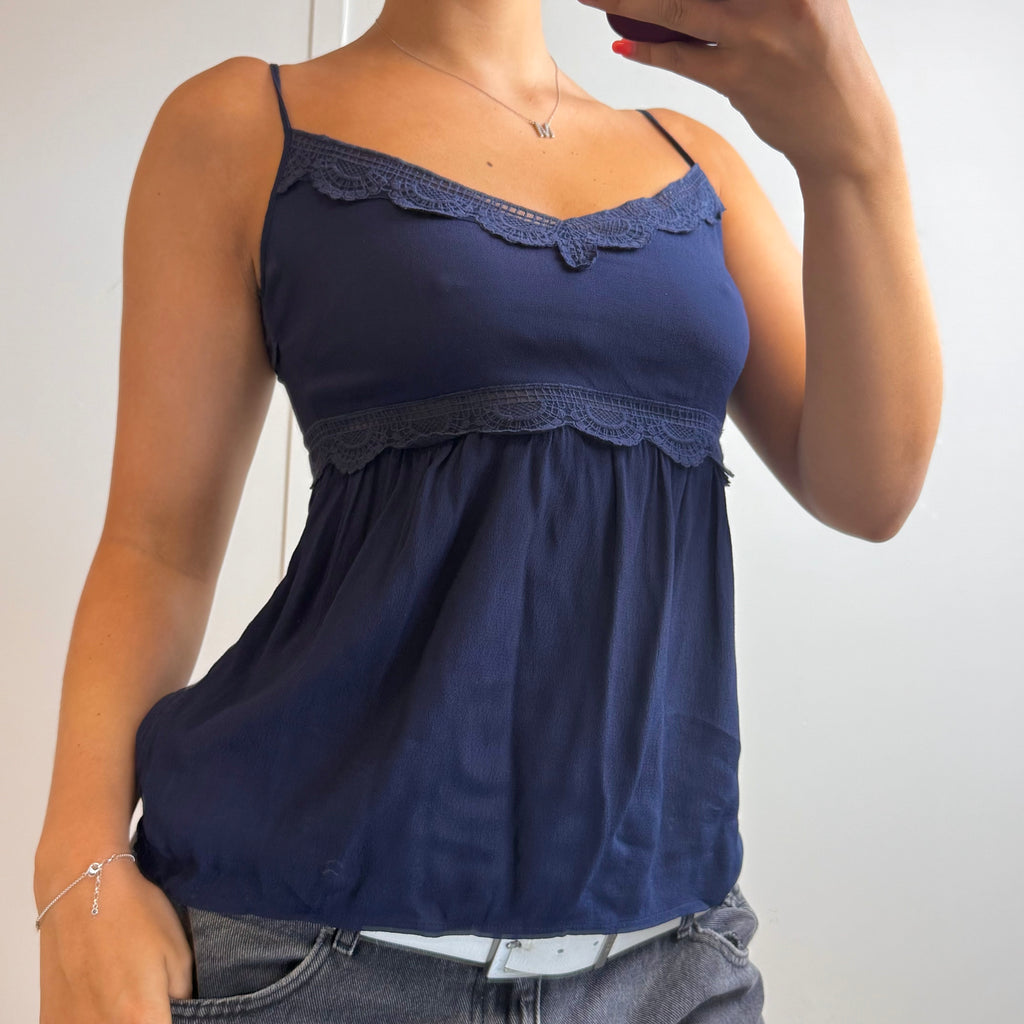 Blue floaty cami top