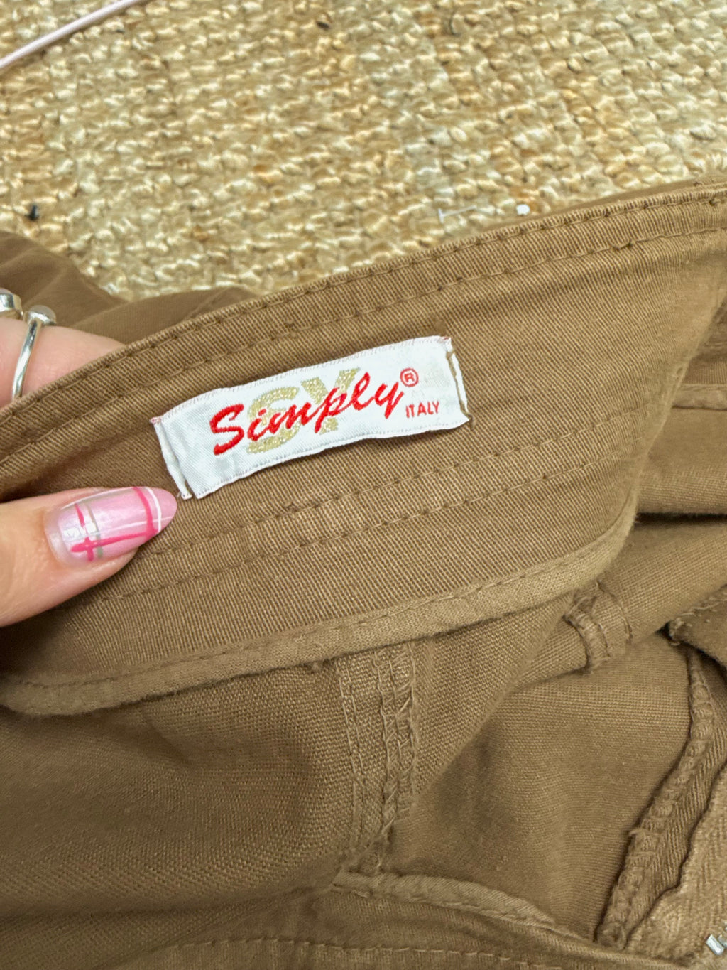 Brown denim midi skirt