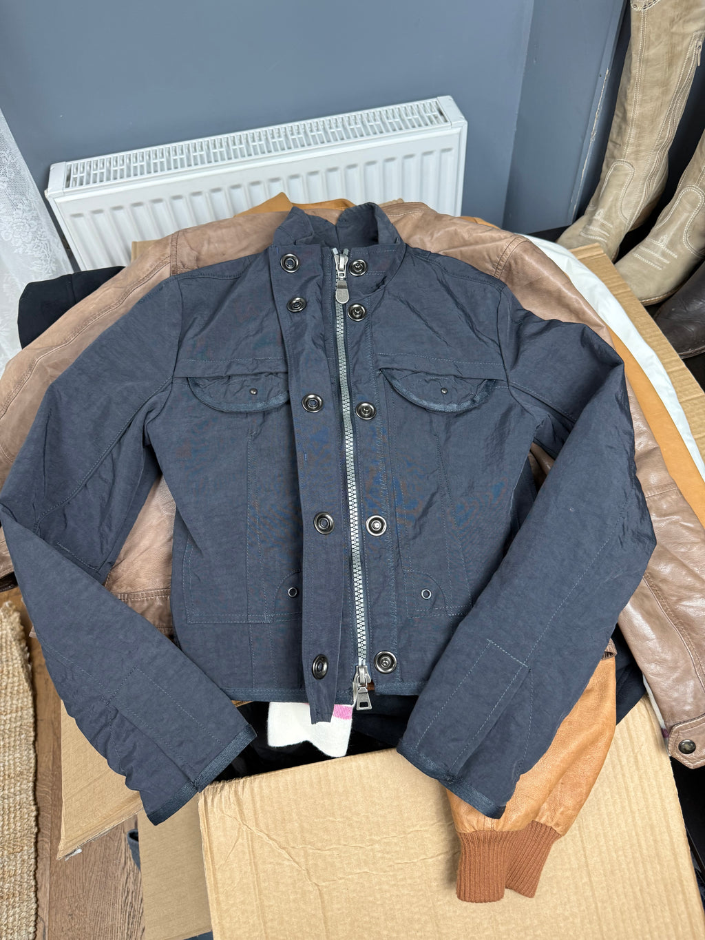 Grey double zip jacket