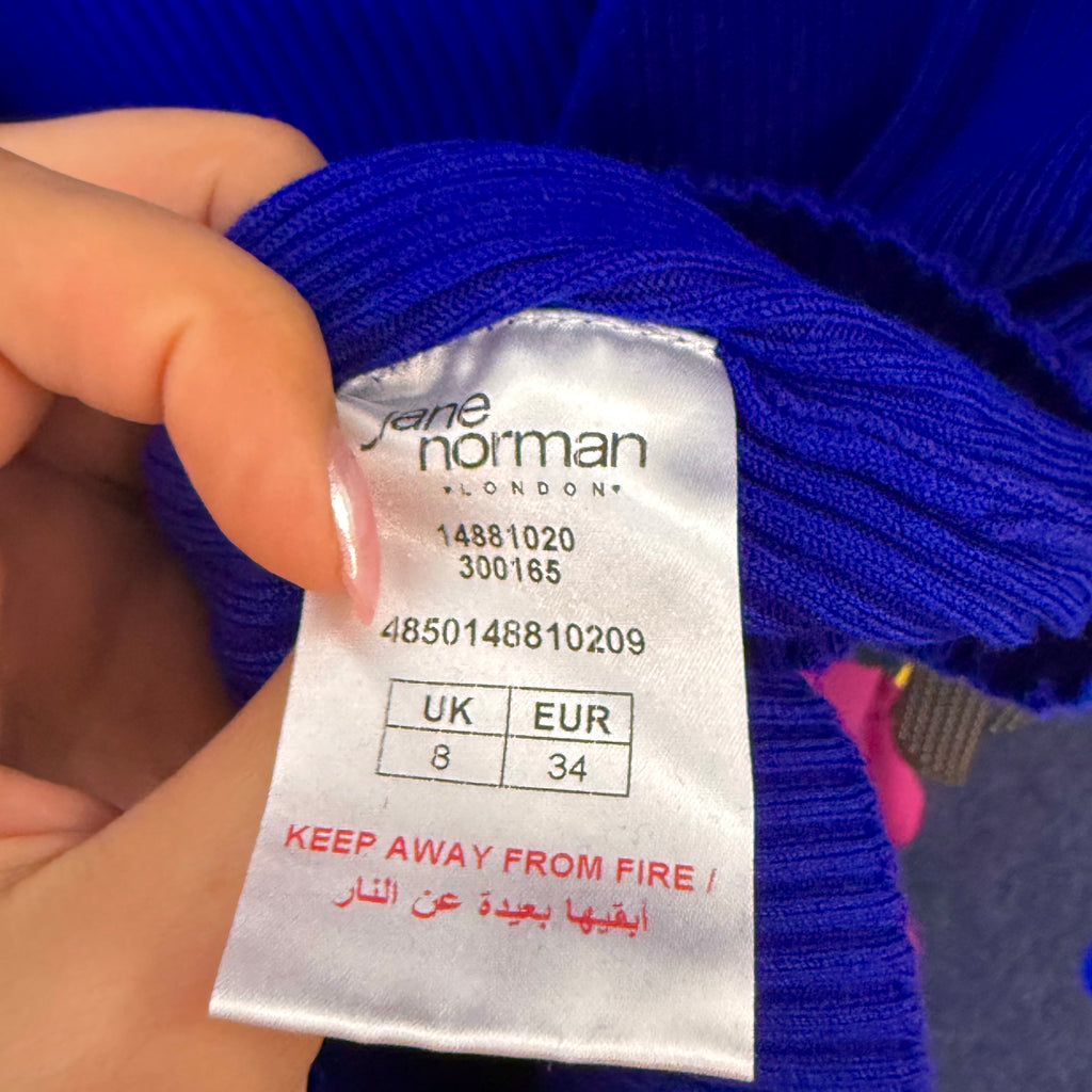 Royal blue wrap style long sleeved top