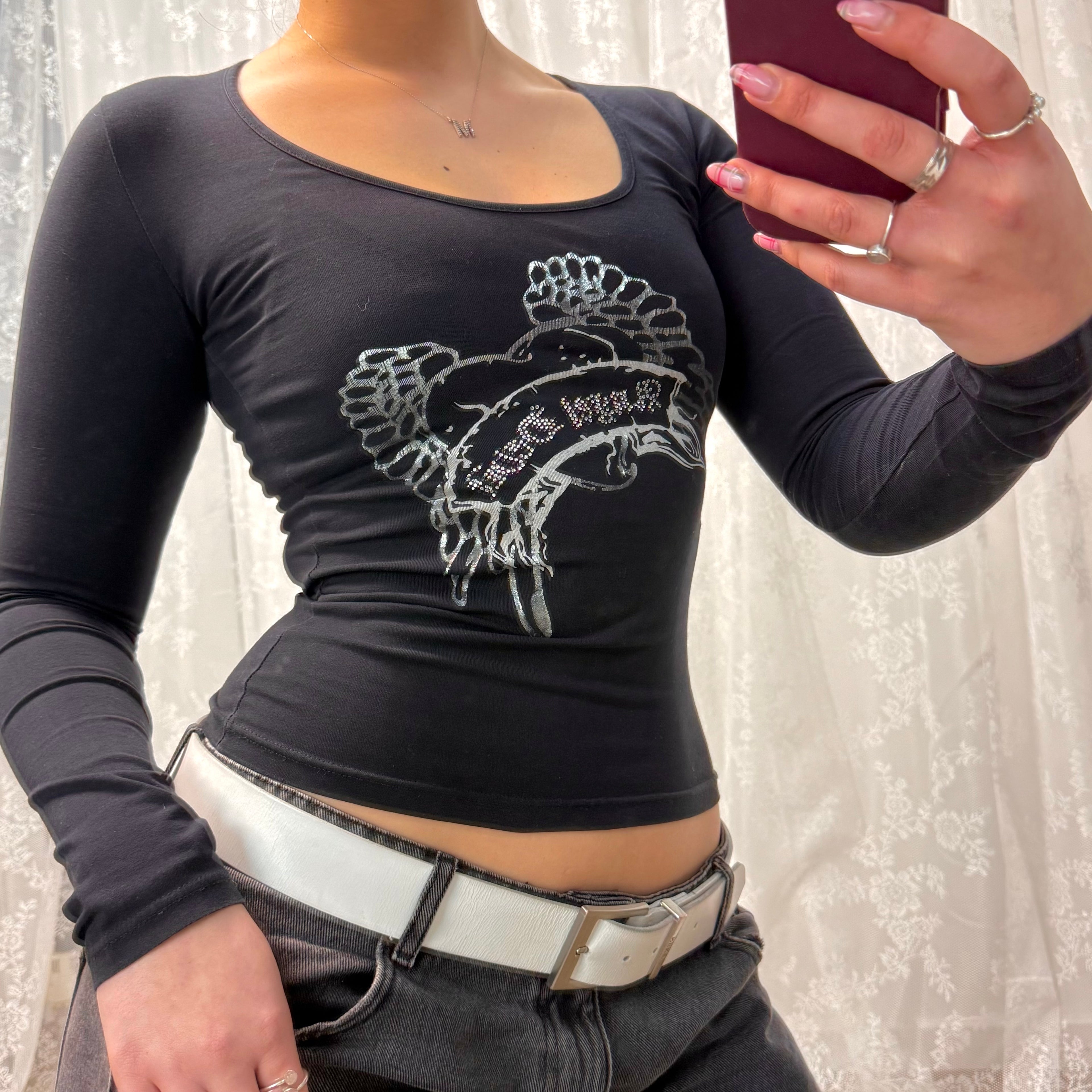 Black sequin long sleeved