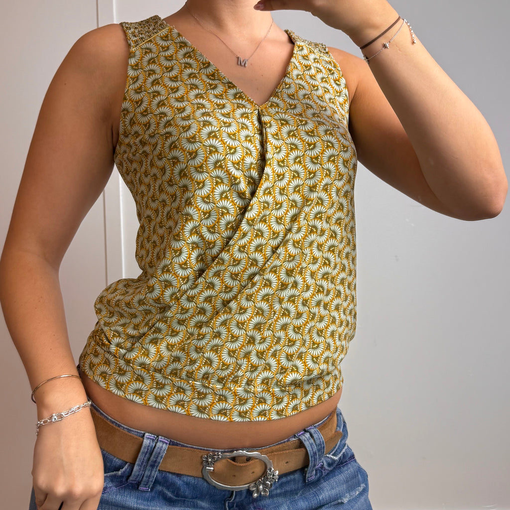 Yellow patterned floaty top