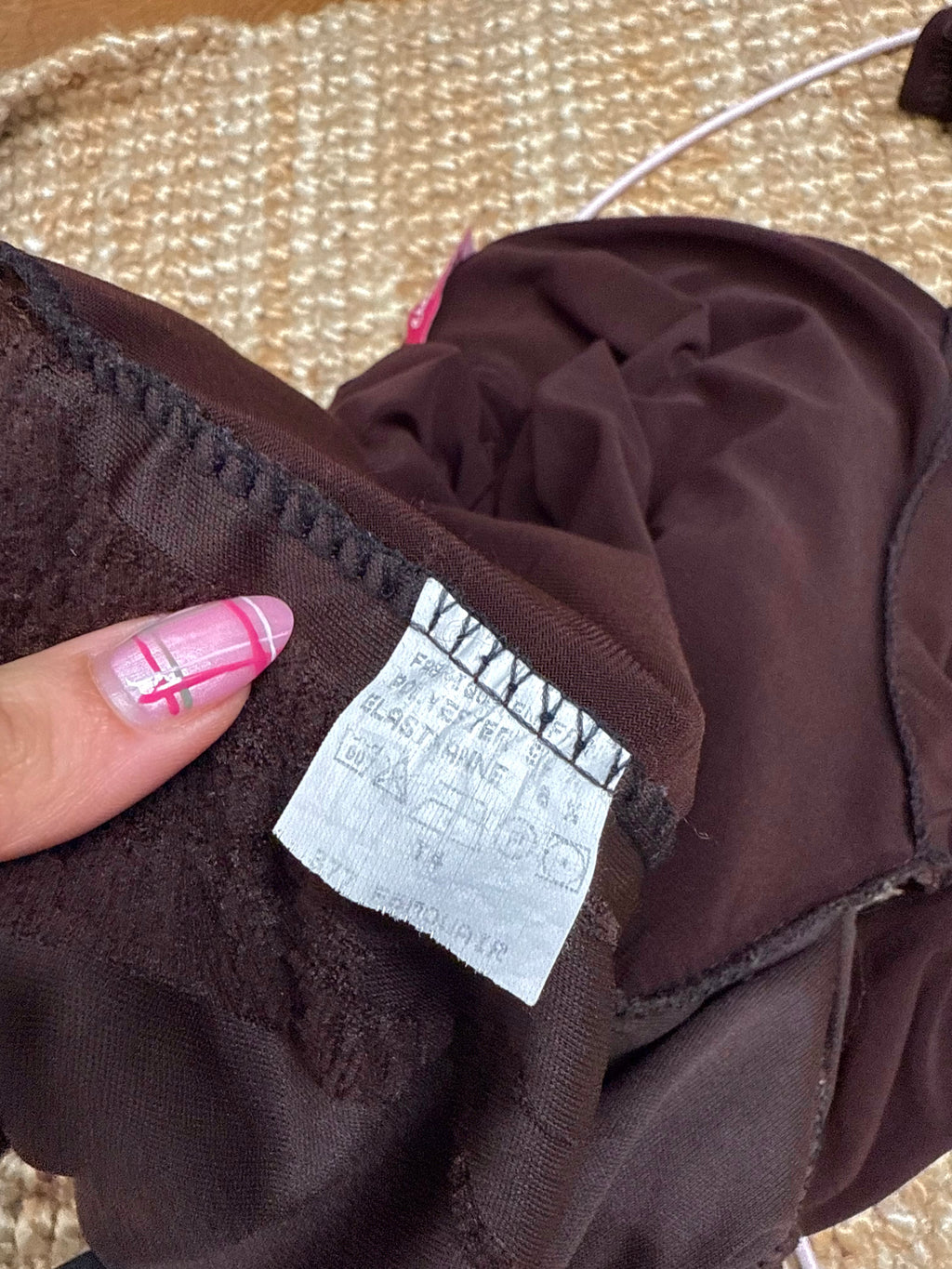 Brown patterned sequin long sleeved top