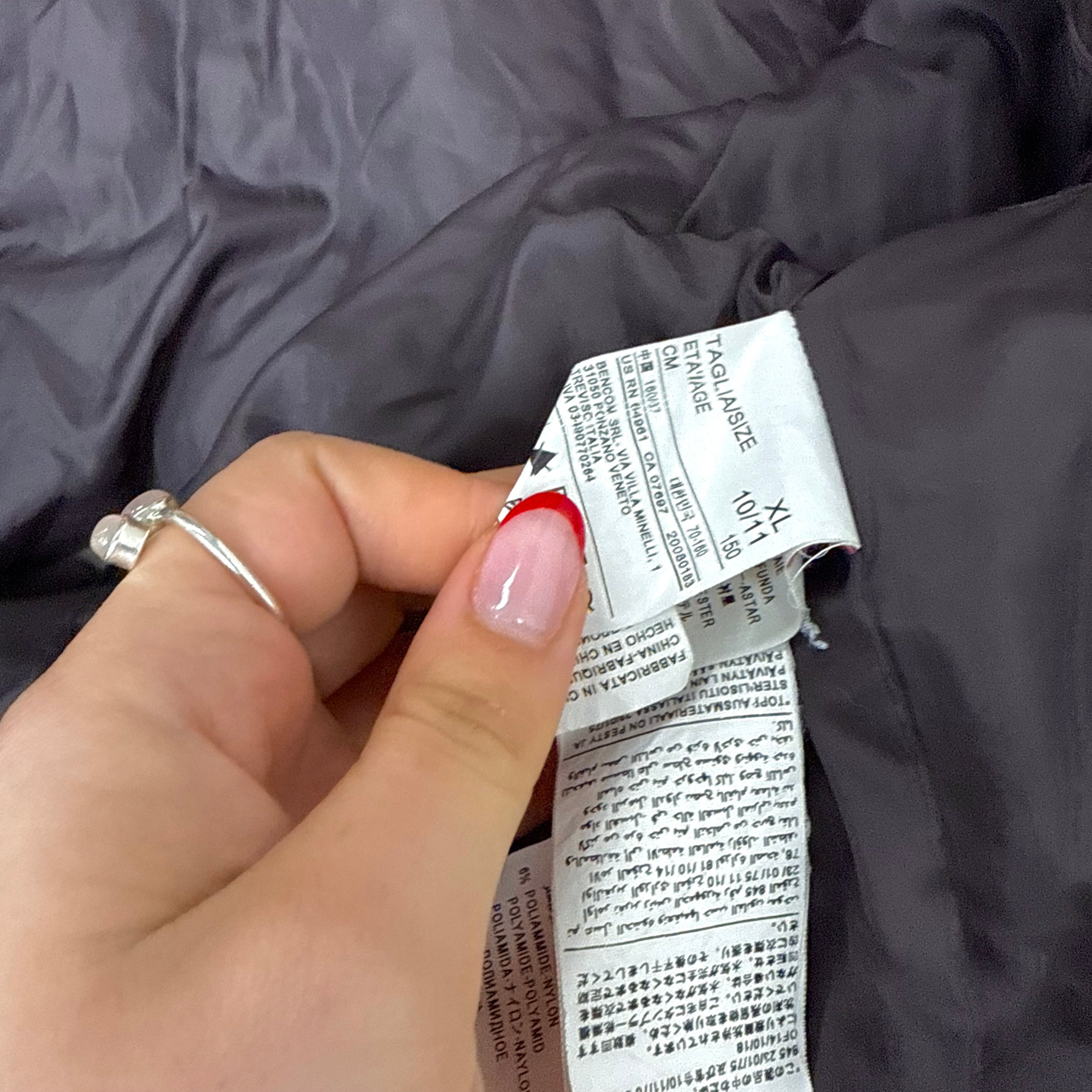 Brown and red puffer jacket