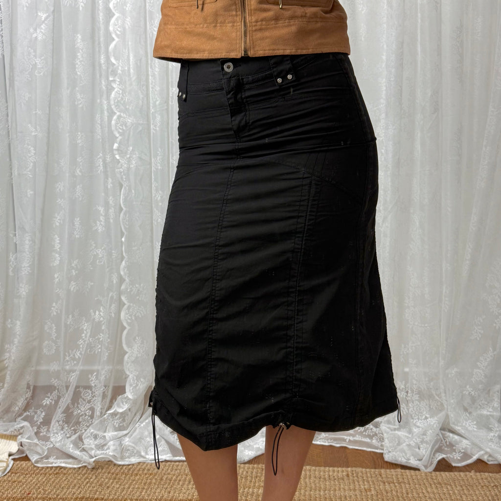 Black cargo skirt