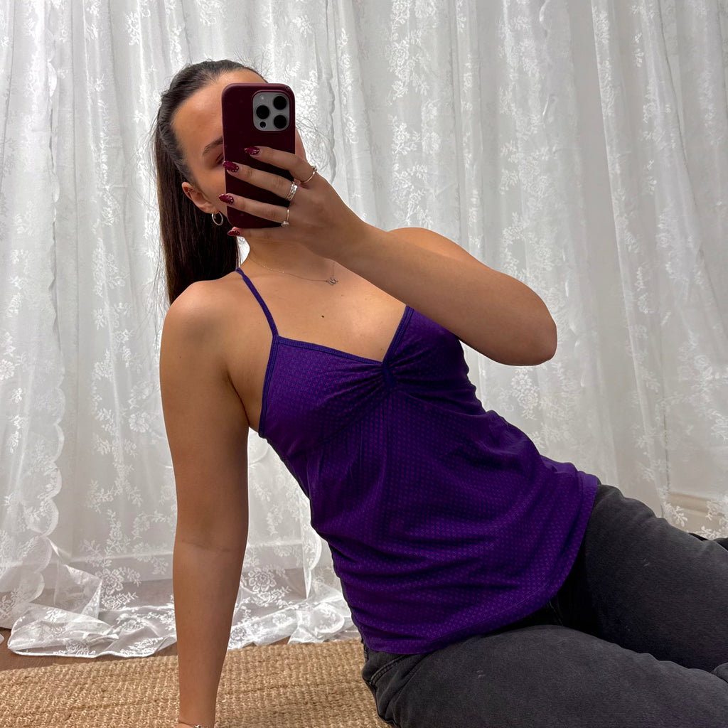 Purple and pink patterned cami top