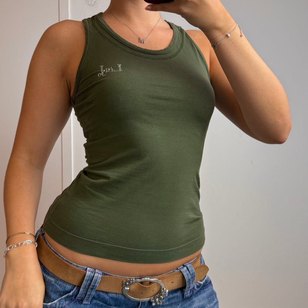 Green gem tank top