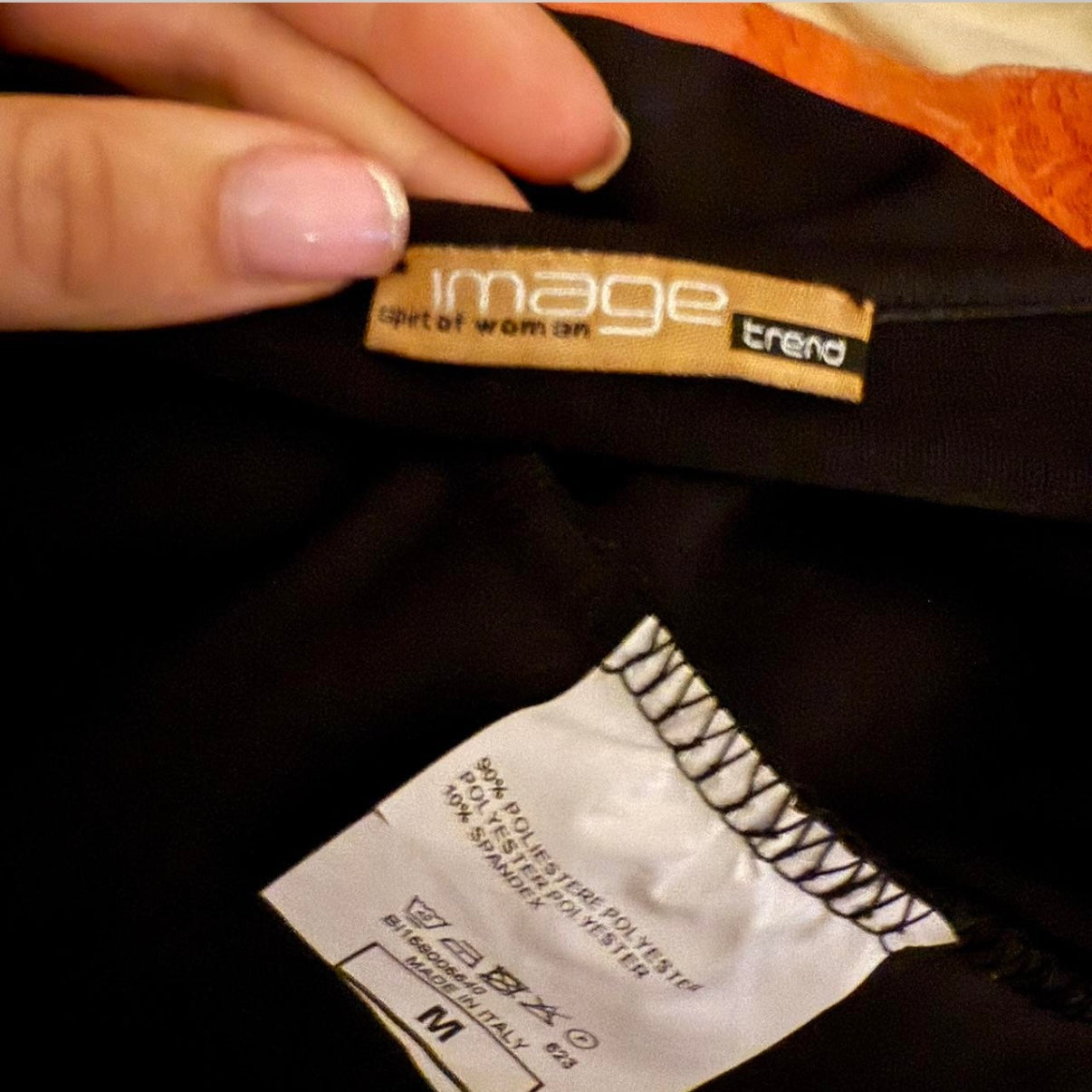 Black slinky crop top with silver pattern