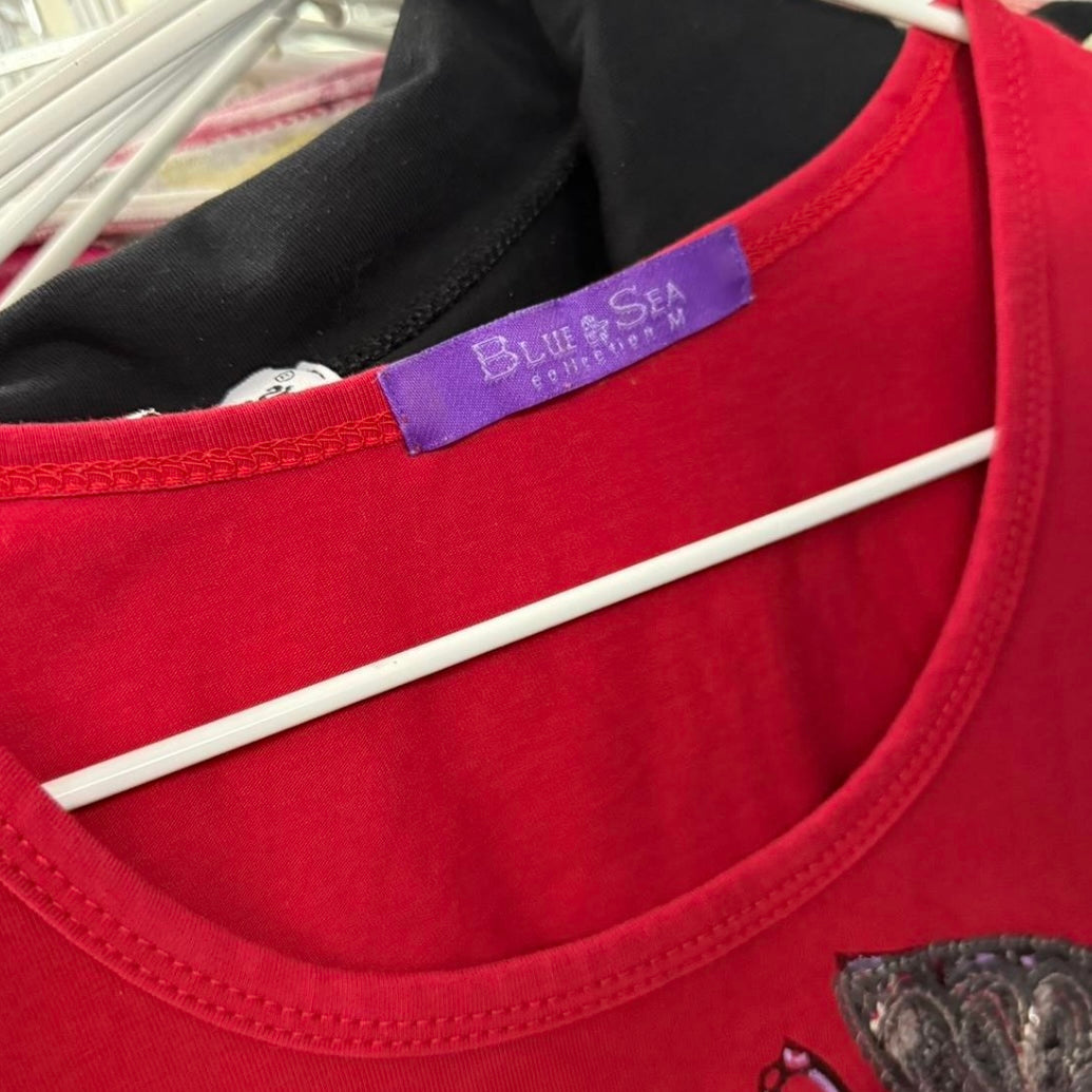 Red graphic y2k baby tee