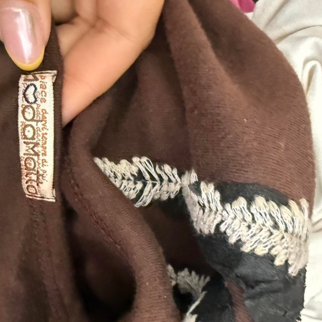 Brown detailed long sleeved top