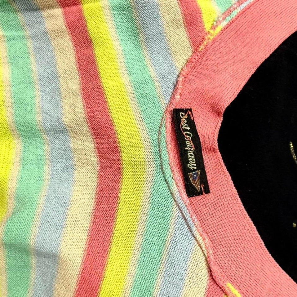 Multicoloured striped off the shoulder top