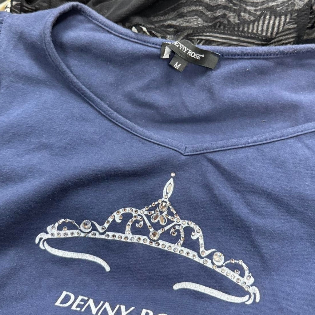 Blue gem crown baby tee